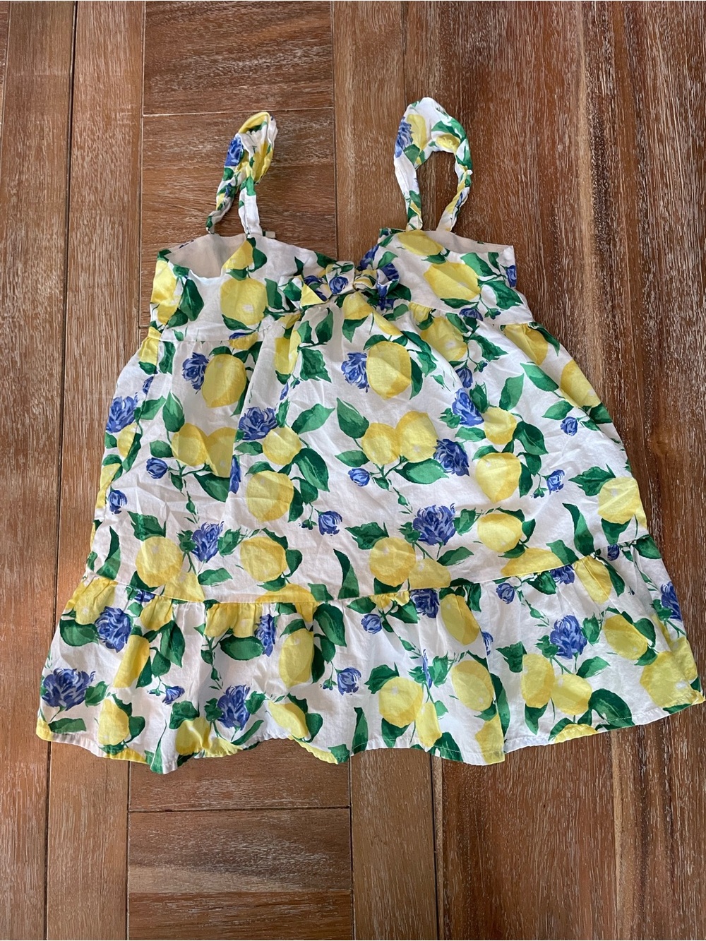 Janie and Jack Lemon Print Sundress Top - Yellow, Blue & Green